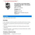thumbnail image 2 of Front Left Door Lock Actuator Motor - Compatible with 2008 - 2010 Chrysler Town & Country 2009, 2 of 2