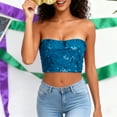 thumbnail image 5 of EaskTriop Sequin Strapless Tube Top for Women, Sparkly Bandeau Bra Cropped Tank Top Shiny Glitter Party Clubwear Comfortable Bralette, 5 of 6