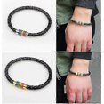 thumbnail image 5 of Gay Pride Bracelet Rainbow Bracelet (2 Packs),couple Black Leather Bracelet Mens Womens Bangle With Rainbow Striped Magnetic Clasp 22cm, 5 of 5