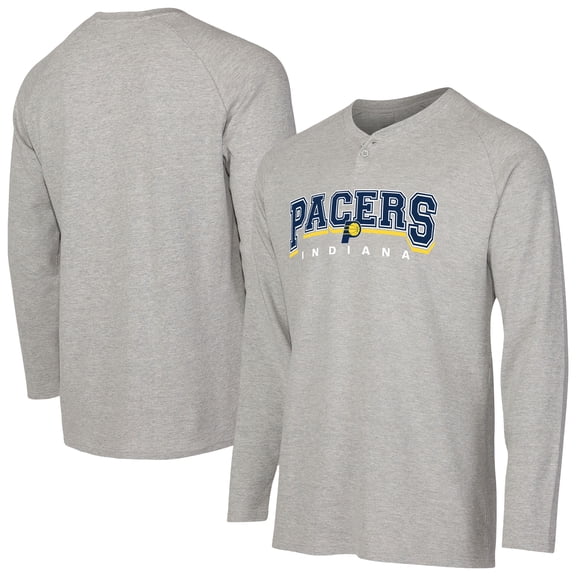 Men's Concepts Sport  Gray Indiana Pacers Hawthorn Thermal Knit Long Sleeve Henley T-Shirt