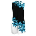 thumbnail image 4 of HOMBOM Blue Shift Dress for Women Sleeveless Casual Dresses for Women Round Neckline Floral 1950s Dresses S, 4 of 6