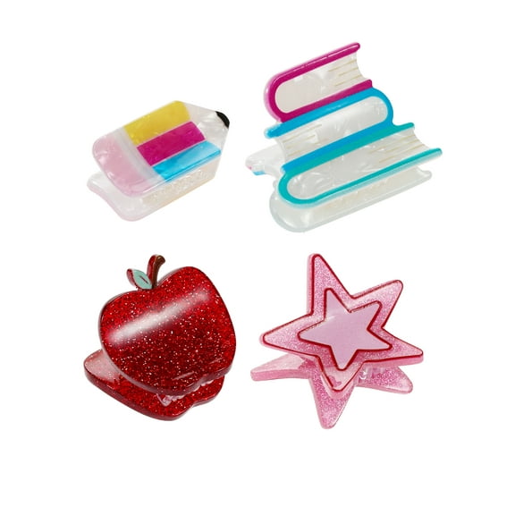 Packed Party Women's Cool for School Mini Claw Clip Set,4 Pieces