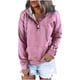 thumbnail image 2 of ICHUANYI Clearance Women's Fashion Printed Pocket Long Sleeve Blouse Casual Tops Sweatershirt Button Hoodies(Pink, M) ICHUANYI WER2023081403200, 2 of 5