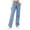 Blue, variant on Miqool Women's Classic Straight Leg Jeans High Waisted Baggy Jeans Stretchy Wide Leg Boyfriend Denim Pants with Pockets
