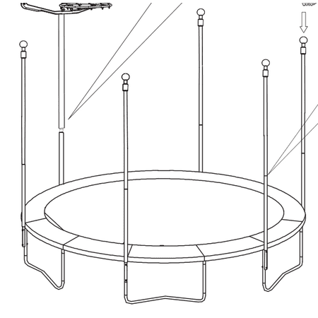 

Basketball tube for 12 14 ft trampoline SW0032 33