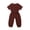 Coffee, variant on Gureui Infant Newborn Baby Boys Girls Casual One Piece Romper Solid Color Round Neck Short Sleeve Elastic Waist Tie Loose Long Pants Jumpsuit