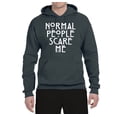 thumbnail image 2 of Normal People Scare Me Humor Unisex Graphic Hoodie Sweatshirt, Charcoal, Medium, 2 of 3