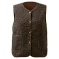thumbnail image 4 of adviicd Womens Sherpa Vest Sleeveless Fleece Jacket Fuzzy Warm Outerwear Button Down Winter Vests Lightweight Soft Clothes (Coffee, 3XL), 4 of 7
