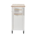 thumbnail image 5 of Kitchen Island Cart with 4 Door Cabinets and 2 Drawers, 54.3 Inch Rolling Storage Cart with Solid Wood Top and Locking Wheels Mobile Trolley Bar Serving Cart with Spice Rack & Towel Rack, White, 5 of 7