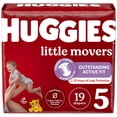thumbnail image 1 of Pañales Huggies Little Movers, talla 5, para bebé (12-13 kg), 19 unidades, 1 of 9