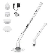 Electric Spin Scrubber Cordless Super Power Scrubber, Upgraded Tub and Tile Scrubber, Surface Cleaner with 4 Replaceable Brush Heads and 1 Extension Arm for Bathroom/Kitchen/Tub/Tile