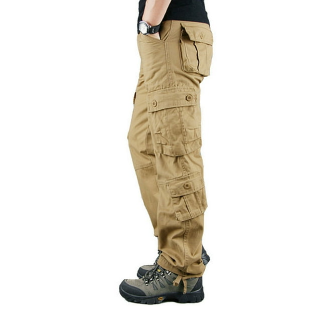 OmicGot Pantalon Décontracté pour Homme à Multiples Poches Pantalon en Coton Homme Grande Taille Pantalon Cargo Homme Plein Air Randonnée Randonnée Joggers Pantalon Cargo 29-44