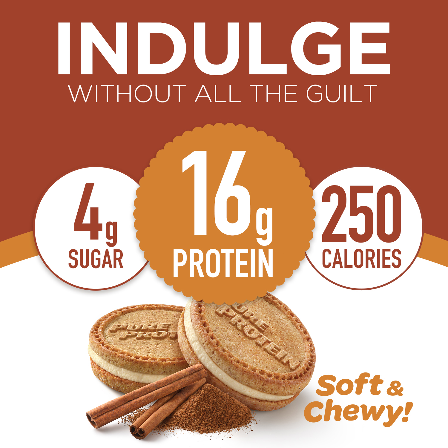 Pure Protein Cookie Sandwiches, Snickerdoodle, 16g Protein, 4 Ct - image 3 of 8