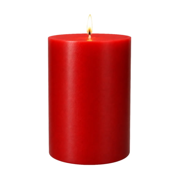 Mainstays Single Wick 3 in x 4 in Pillar Candle, Unscented, Red