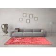 thumbnail image 3 of Ahgly Company Indoor Round Abstract Red Modern Area Rugs, 4' Round, 3 of 4