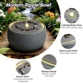 thumbnail image 3 of Outdoor Waterfall Fountain with LED Lights Resin Stacked Rock Garden Fountain Multi Tier Cascading Water Feature Patio Yard Porch Decor, 3 of 6