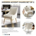 thumbnail image 3 of SEYNAR Modern Upholstered Pleated Velvet Dining Chairs Set of 2 Side Chair for Living Room,Beige, 3 of 5