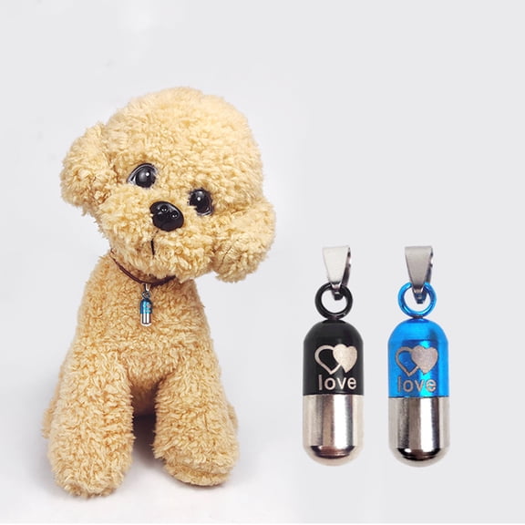 LOLIPPYY Cat Id Tag Collar Hanging Pendant for Pet Daily Use 2Pcs Black Stainless
