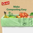 thumbnail image 2 of Glad Compostable Small Kitchen Trash Bags, 2.6 Gallon, Unscented, Flat Top, 22 Count, 2 of 5