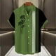 thumbnail image 1 of Playera Elvqul para Hombre Liso Verde Manga Corta con Solapa Casuales Abotonada, 1 of 3