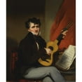 thumbnail image 3 of George Chinnery 20x23 Black Modern Framed Museum Art Print Titled - Portrait of a Man Playing a Guitar, 3 of 5