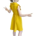 thumbnail image 7 of Gamivast Girls Dress Casual Ruffle Sleeveless A Line Summer Dresses Button Down Solid Midi Dress Vacation Casual Beach Dress Yellow Vestidos De Verano Para Niña, 7 of 7