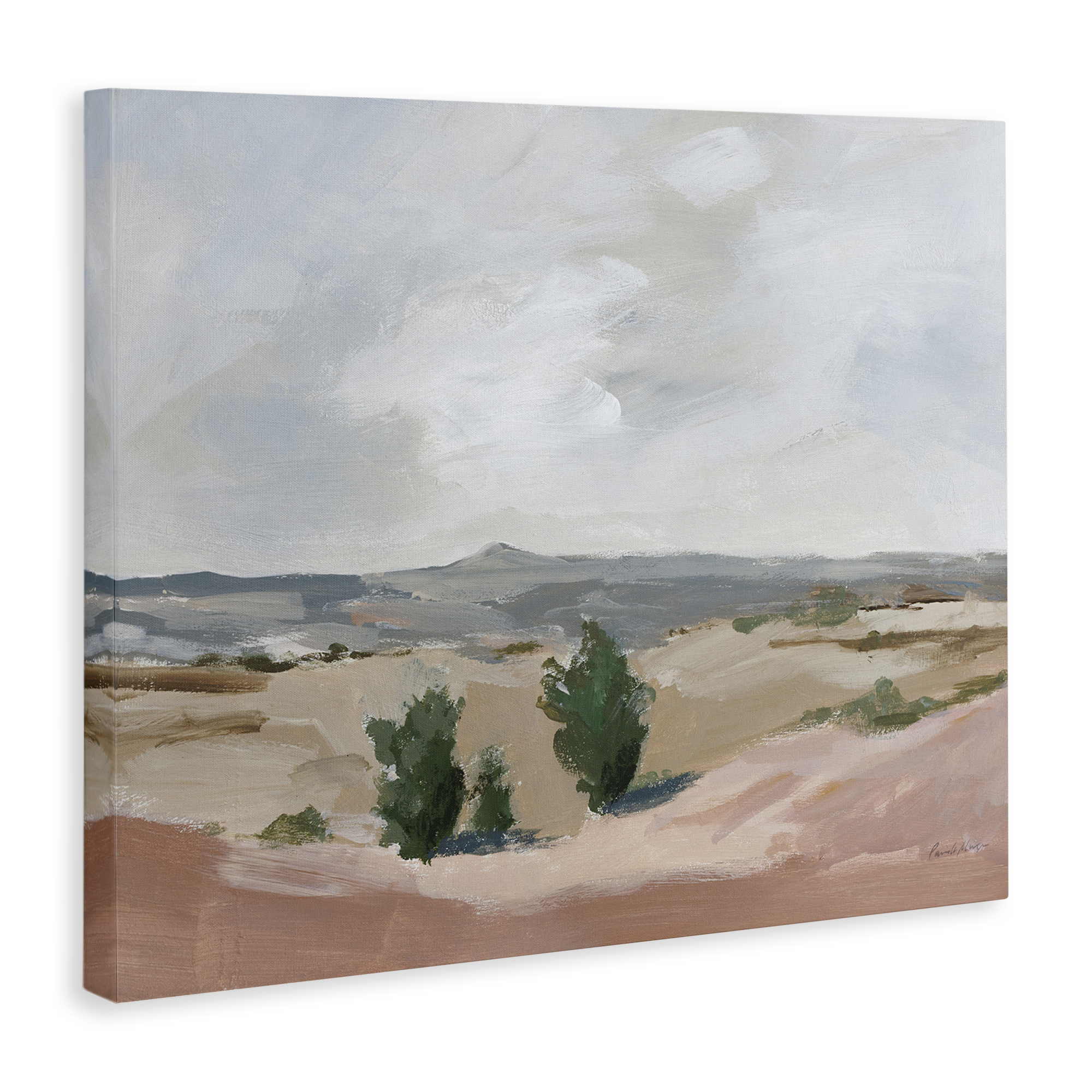 Stupell Industries Vast Desert Mountains Landscape Painting Gallery Wrapped Canvas Art Print Wall Art, 48 x 36