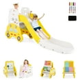thumbnail image 1 of Gymax 5 in 1 Convertible Toddler Slide Set w/ Stool Book Rack for Boys & Girls Yellow, 1 of 9