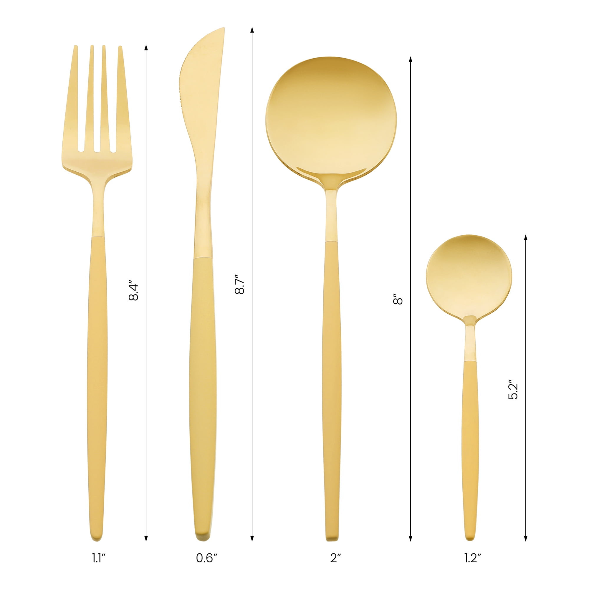 Unique Bargains Stainless Steel Flatware Set Orange 4 Pcs