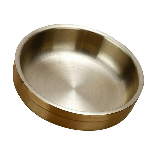 Tazón de Fuente Baoblaze de acero inoxidable 13 cm Oro