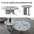 thumbnail image 6 of MDQMD Real Marble Coffee Table,Modern Nesting Coffee Table Set of 2,Round Coffee Table with Unique Texture for Living Room,Blue Grey, 6 of 9