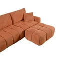 thumbnail image 6 of Harper & Bright Designs L-Shaped Sectional Sofa Set with Movable Ottoman, 3-Seat Couch with Wide Seat, Boucle Upholstered Sectional Sofa for Living Room, Orange, 6 of 16