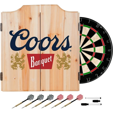 Coors Banquet Dart Cabinet Set with Darts and Board