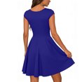 thumbnail image 4 of A Line Dresses for Women Short Sleeve V Neck Mini Sundress Summer Causal Loose Dress, 2XL, 4 of 4