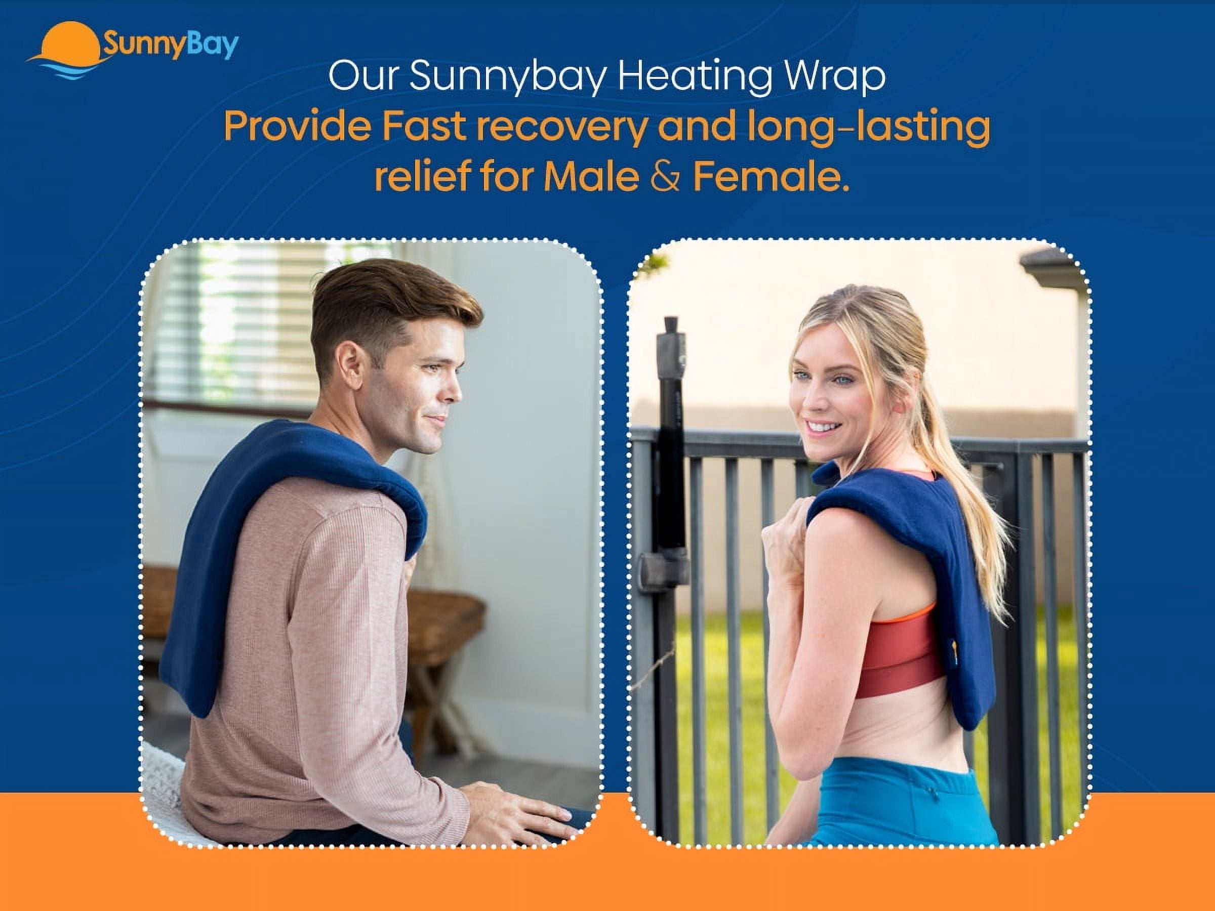 Sunny Bay Microwavable Light Weight Shoulder and Upper Back Heat Wrap, Reusable Heating Pap, Best Body for Pain Relief (Medium, Navy Blue)