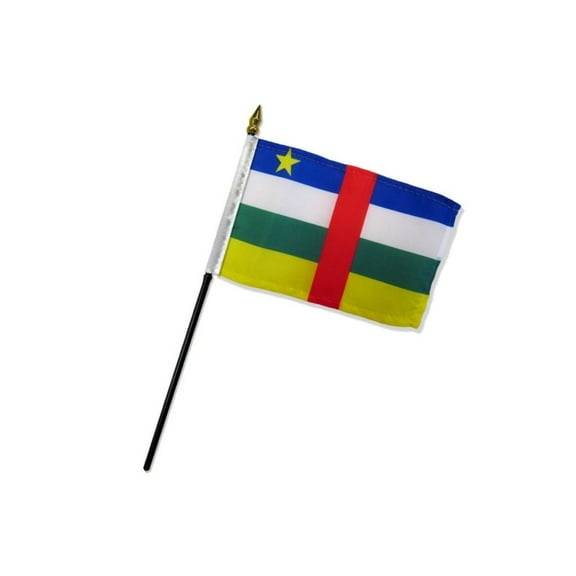 Central African Republic 4x6in Stick Flag