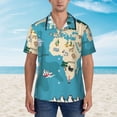 thumbnail image 4 of Lsque World Map With Animal pattern Hawaiian Shirt for Men, Unisex Summer Beach Casual Short Sleeve Button Down Shirts-Large, 4 of 9