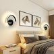 thumbnail image 3 of Lámpara de pared interior LED de 8 W, lámpara de pared con letras creativas, 3000 K, blanco cálido, moderna lámpara de pared de metal para dormitorio, sala de estar, escalera, pasillo (negro), 3 of 5