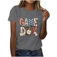 thumbnail image 2 of Lilgiuy Baseball Game Day Shirt for Women Baseball Shirts Oversized Graphic Tees Casual Short Sleeve Tops for Mother's Day(Gray,2XL), 2 of 4