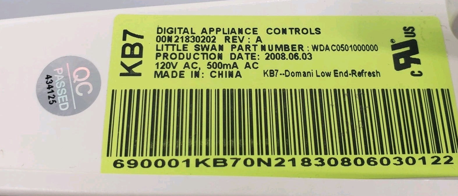 Pre-Owned OEM Replacement for GE Washer Control Board WDAC0501000000