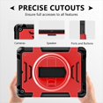 thumbnail image 5 of Shockproof Case for Apple iPad 6th 5th Generation, with Pencil Holder Military Grade Protection Rotating Stand Hand Strap Shoulder Strap Bumper Rugged Case for iPad 6th 5th Gen 9.7", Red, 5 of 8