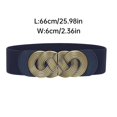 thumbnail image 4 of CBGELRT Wide Belts for Women Fashion Vintage Elastic Stretch Waist Belt with Interlock Buckle for Jeans Dress Shirts Waistband, Blue, 4 of 7