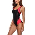 thumbnail image 5 of Women's Color Blocked Racing One Piece Swimwear High Cut Athletic Bathing Suit, 5 of 6