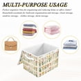 thumbnail image 6 of Yayeee Collapsible Cube Storage Bin with Lid Fabric Closet Decorative Basket with Handles, Beige Wildflowers, 6 of 7