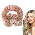 thumbnail image 1 of Rizadores de pelo sin calor, diadema de seda para cabello largo, set de rizado sin calor para usar durante la noche, color rosa champán., 1 of 5