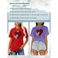 thumbnail image 2 of Anbech Heart Printed T-Shirt for Women Casual Graphic Junior Girls Short Sleeve Tee Tops with Crew Neck, 2 of 10