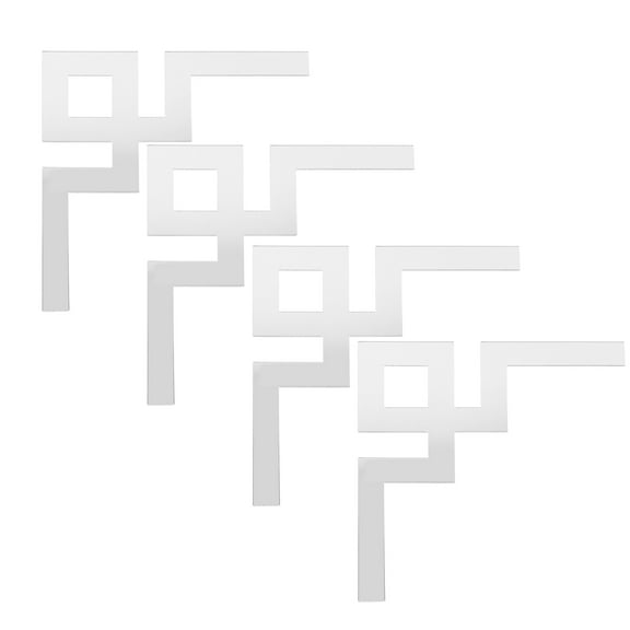 HEMOTON 4 pcs 3D Acrylic Corner Mirror Wall Stickers Decorative Decals for Cabinets