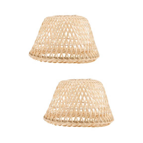 FRCOLOR 2pcs Small Lampshade Bamboo Weaving Retro Style Lamp Shade Barrel Lamp Shade