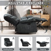 Bonzy Home Massage Recliner Chair with Heat and Vibration Manual Recliners Fabric Sofa Reclining Chair for Living Room, Gray