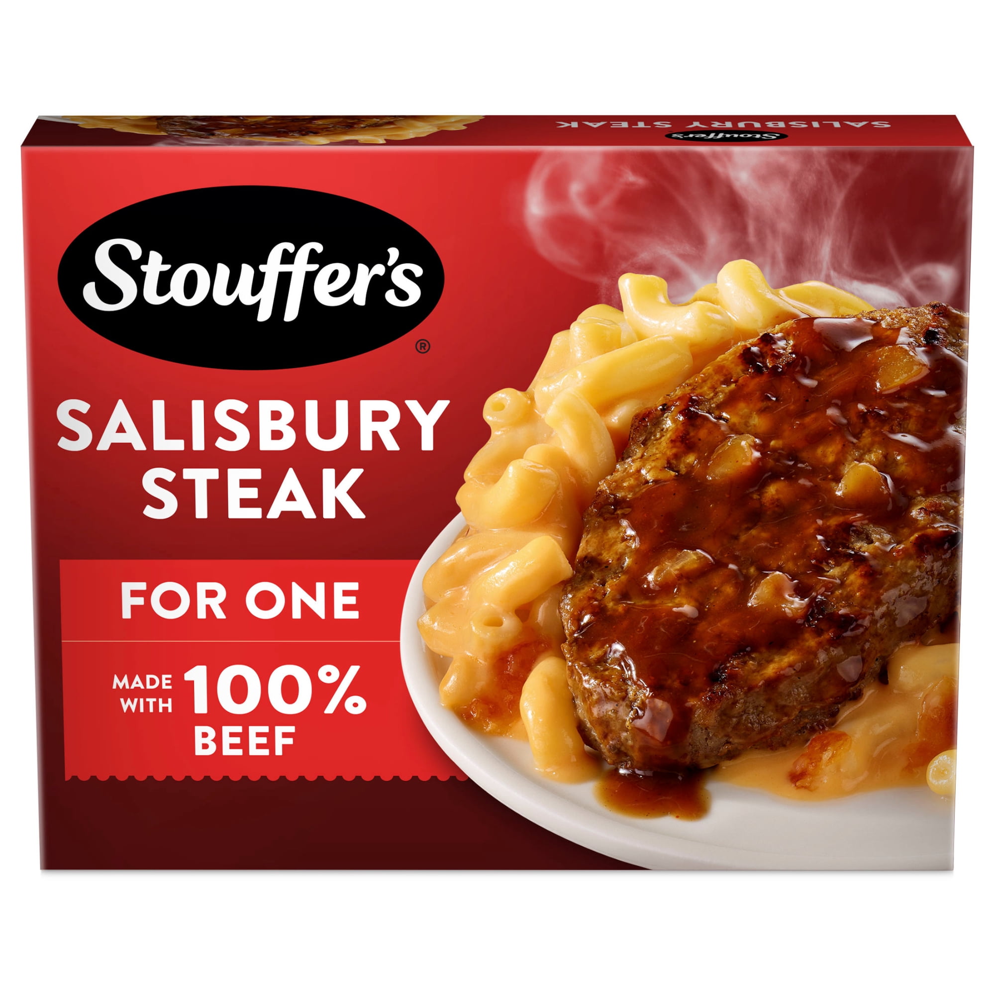Stouffer's Salisbury Steak, Single Serve, Frozen Entrees for One, Ready to Cook Easy Dinners, Protein Frozen Meals 9.625 oz